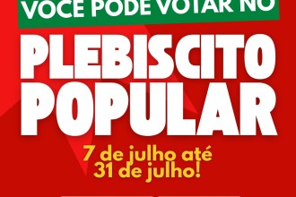 Plebiscito sobre jornada 6×1 e isenção do IR chega a Cuiabá