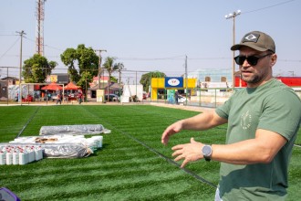 Secretário de Esportes realiza visita técnica em obras do espaço esportivo do Pedra 90