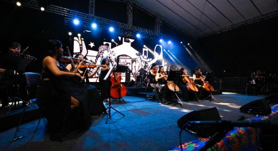 Parque das Águas é palco de apresentação de orquestra e público fica encantado