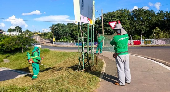 Avenida Prefeito Murilo Domingos e ciclovia recebem serviços de zeladoria