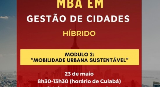 MBA do TCE-MT aborda Mobilidade Urbana Sustentável nesta sexta-feira (23)