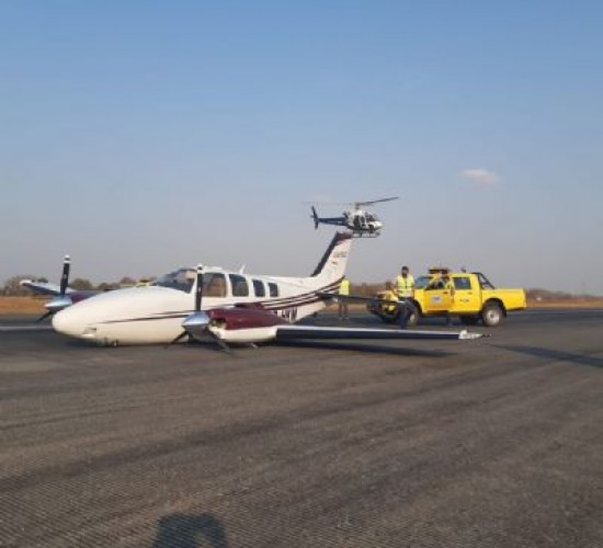 Avião faz pouso de emergência de barriga em Várzea Grande aeroporto marechal Rondon Cuiabá