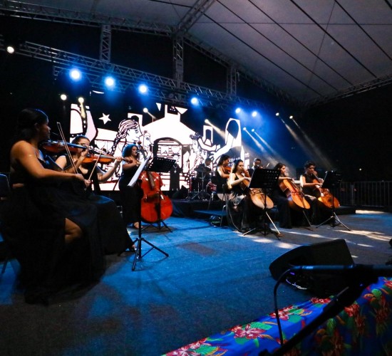 Parque das Águas é palco de apresentação de orquestra e público fica encantado