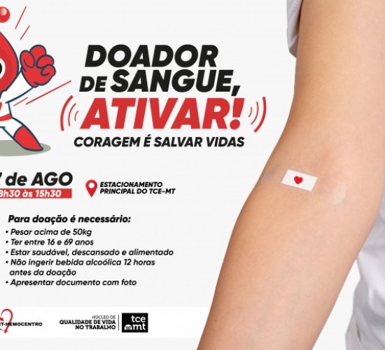 TCE-MT promove campanha de doação de sangue nesta quinta-feira (7)