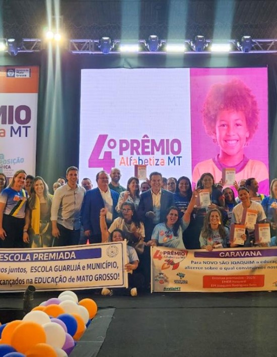 Governo premia 100 escolas da rede pública de MT com R$ 5 milhões na 4ª edição do Prêmio Alfabetiza MT