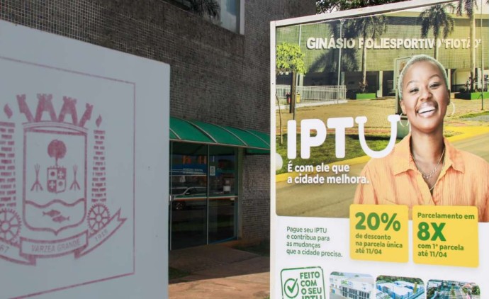 Várzea Grande prorroga prazo do IPTU com 20% de desconto