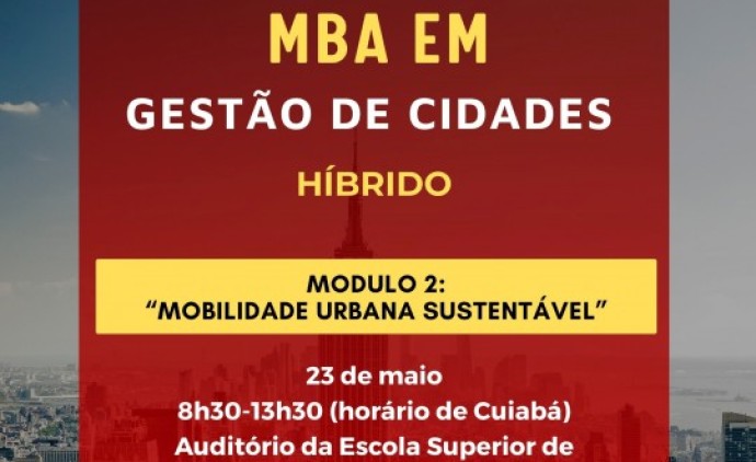 MBA do TCE-MT aborda Mobilidade Urbana Sustentável nesta sexta-feira (23)