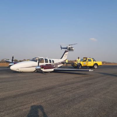 Avião faz pouso de emergência de barriga em Várzea Grande aeroporto marechal Rondon Cuiabá