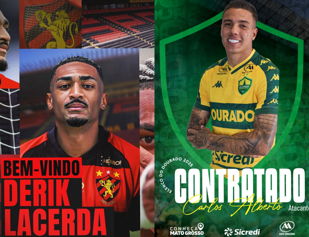 Cuiabá e Sport concretizam trocas de Derik Lacerda e Carlos Alberto